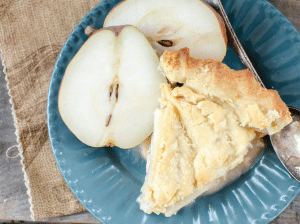 A simple, rustic, pear pie recipe filled with sweet pear and cinnamon flavor between flakey layers of crust that might have you forgetting about apple pie.