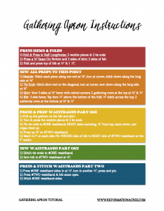 Gathering Apron Instructions