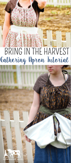 TUTORIAL- Learn how to sew your own gathering apron to bring in the harvest from your vegetable garden!