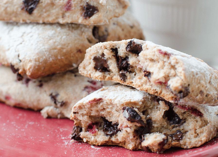 chocolate cookies stack scones strawberry