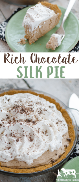 This homemade Chocolate Silk Pie recipe with freshly whipped cream is smooth & creamy, sweet & rich. It's the BEST no-bake treat for hot summer days. 