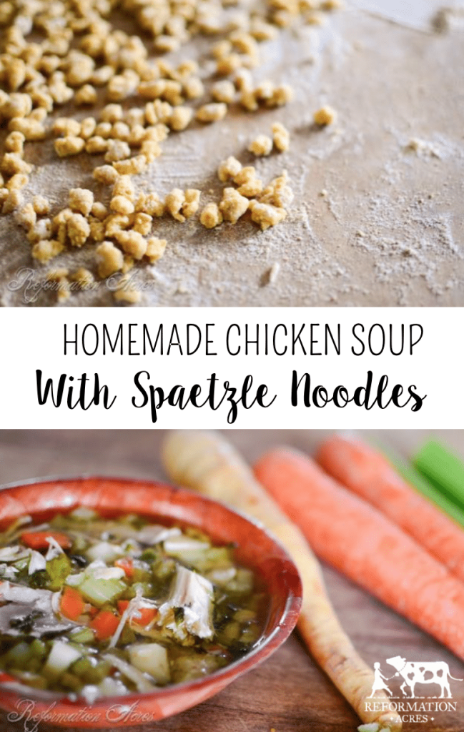Homemade Chicken Soup with Spaetzle Noodles