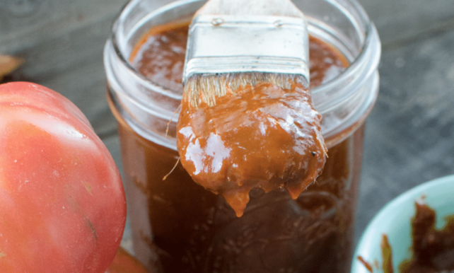 Naturally Smoked Tomato BBQ Sauce in glass jar