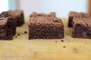 Whole Grain Double Fudge Brownies on counter