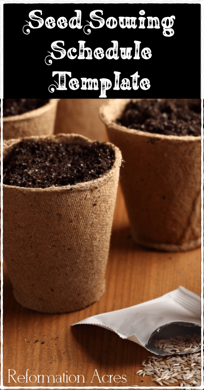 Seed Sowing Schedule Template