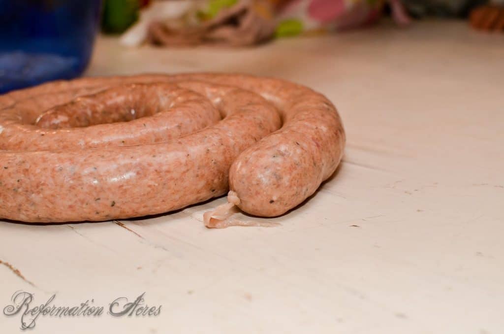Sausage on the table