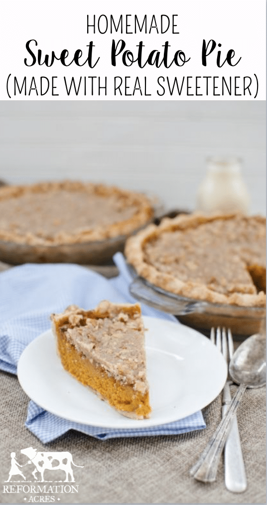 Homemade Sweet Potato Pie (This is my all-time favorite pie! The topping is out of this world delicious! Plus it's made with real foods!)