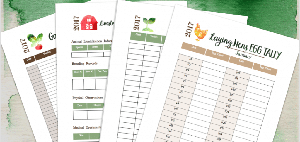homestead printables 4 sheets