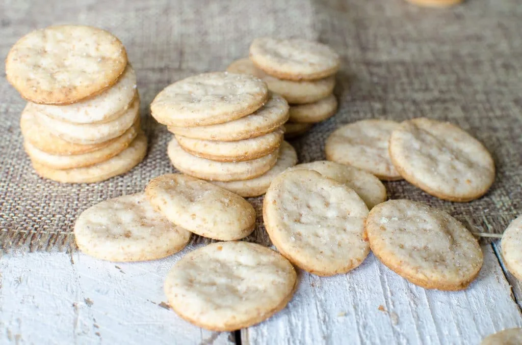 Buttery sourdough crackers