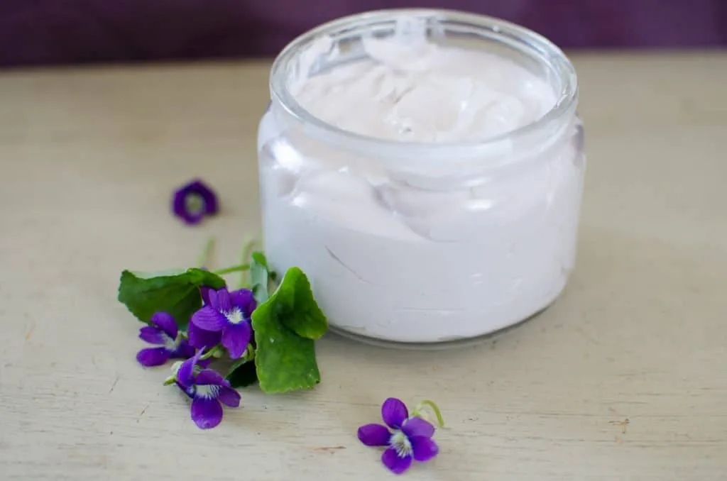 violet lotion-7 in glass jar