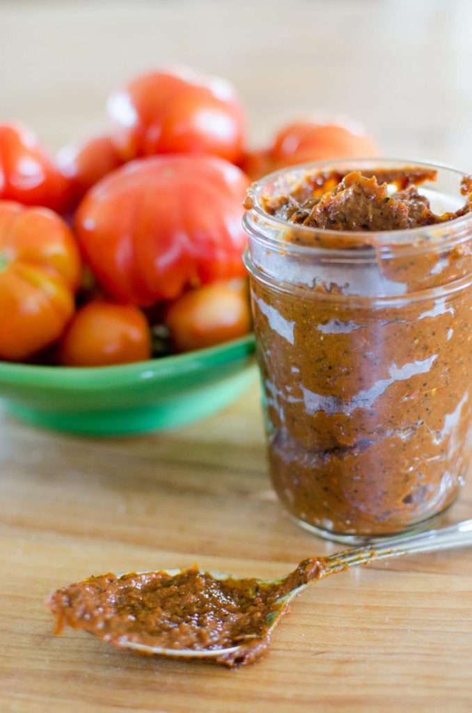 Learn how to make tomato paste with roasted cherry tomatoes! Compared to regular tomato paste, this is so quick & simple!
