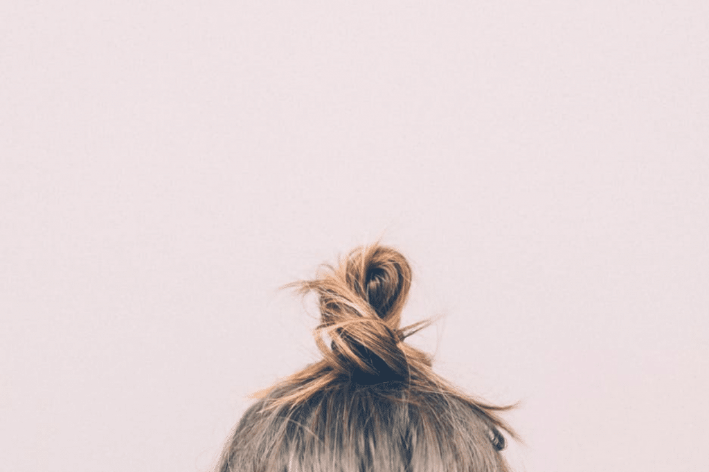 head of hair in a bun