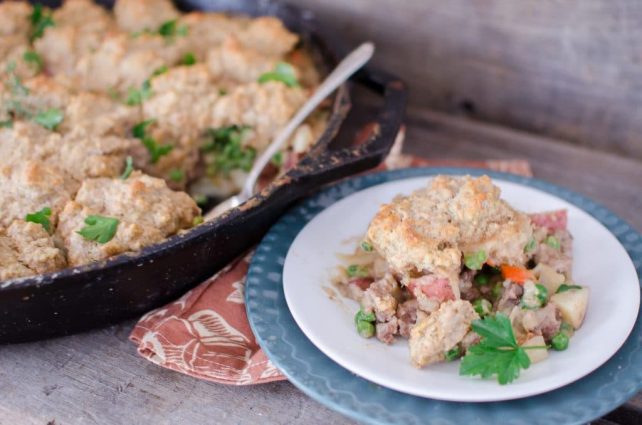 Beef Pot Pie with Herbed Biscuit Topping