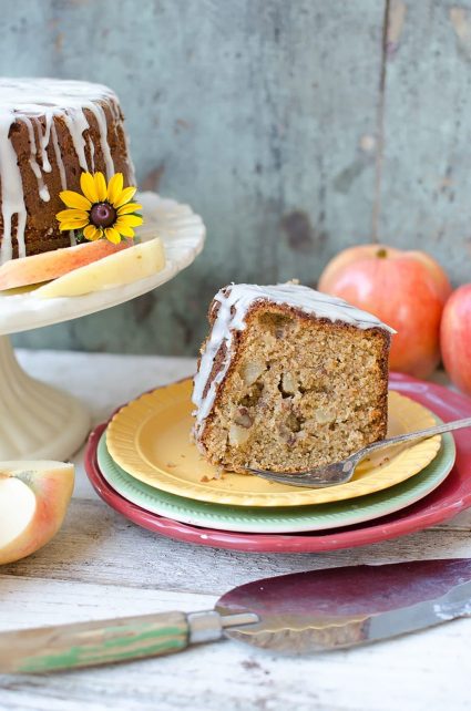 Have your cake & eat it too! This cake is almost healthy! Delicious recipe for Whole Grain Harvest Apple Butter Cake! 
