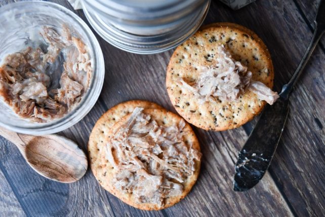 This is a delicious recipe for how to make french pork rillettes in a crockpot and preserve them in lard!
