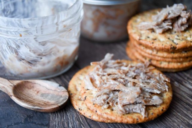 This is a delicious recipe for how to make french pork rillettes in a crockpot and preserve them in lard!