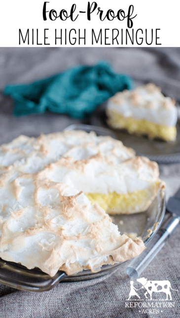 A pie with meringue on top.