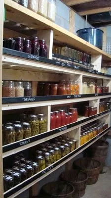 canned jars on shelves