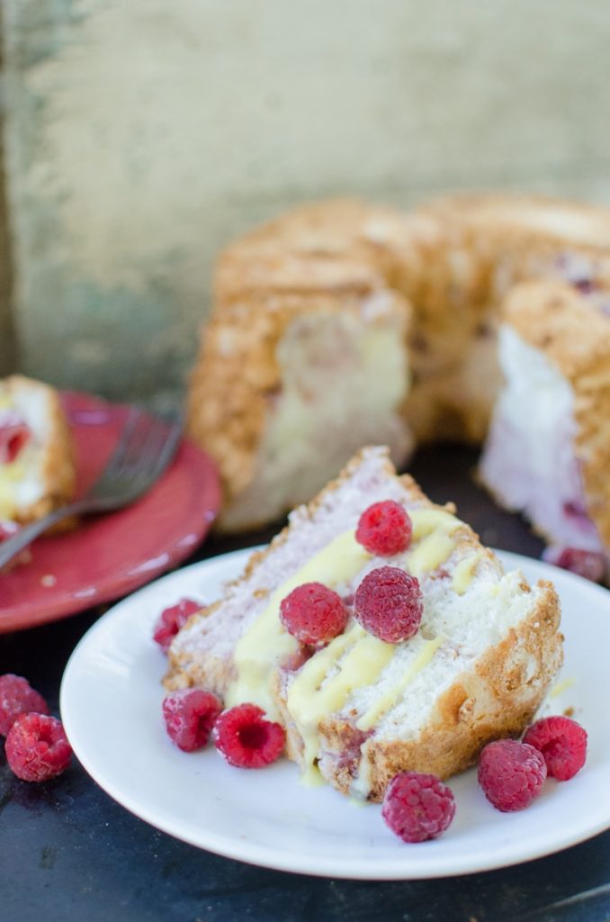 Berry Swirl Angel Food Cake from Cake Stand