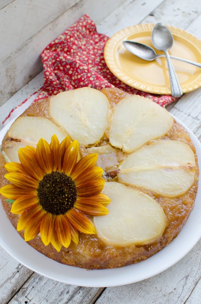 Caramel Pear Upside Down Cake