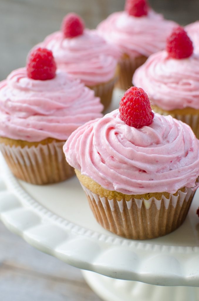 Pudding Filled Cupcakes with Berry Buttercream
