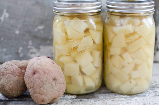 2 jars of potatoes canning