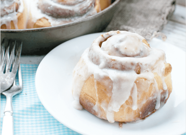 Cinnamon Rolls on white plate