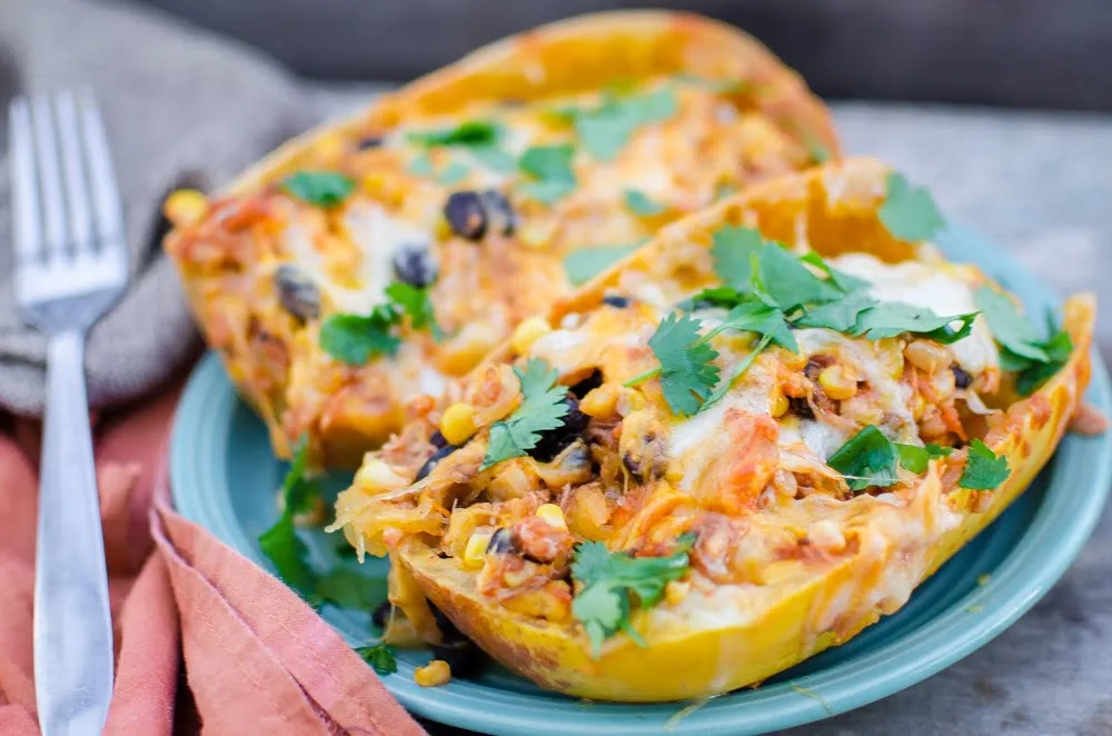 Enchilada Stuffed Spaghetti Squash