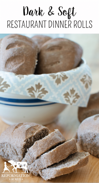 Whole Grain, Dark, Soft Restaurant Copy Cat Brown Bread Dinner Rolls | reformationacres.com